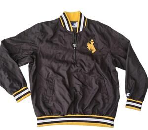 Y2K 90s/00s Nylon Starter Wyoming Cowboys Stadium Windbreaker Jacket Mens Sz XL